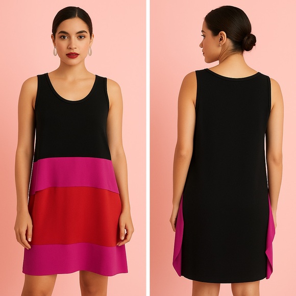 Stella McCartney Black Color Block Dress Sz. 42 - Picture 1 of 10